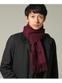 カシミヤブレンドマフラー/ユニセックスで使えるチェック＆無地12色バリエーション！/ワインレッド(063)