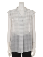 カチオンドビーチェックブラウス/チェック オフホワイト