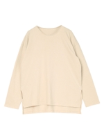カットソー長袖ロングTシャツ/ライトベージュ