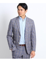 カラーグレンチェックジャケット/クールドッツ(R)/ホワイト(202)