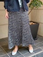 カラードットリリースカート/ネイビー柄