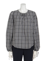 ギンガムブラウス/ブラック