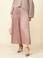 クリスタルプリーツスカート/モカ