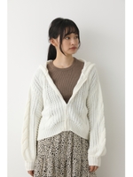 ケーブルニットPK/O/WHT1