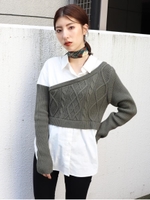 ケーブルビスチェレイヤーシャツ/KHK