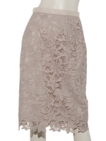 ケミカルレースタイトスカート/ベージュ