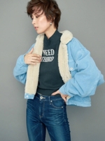 コーデュロイボアブルゾン/BLU