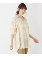 コットンシャーリングスキッパーブラウス/ライトベージュ(351)