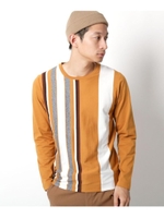 コットンランダムストライププルオーバー/マスタード(333)