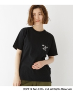 コラボ 別注 リラックマ バックプリント 半袖 Tシャツ/ブラック(019)