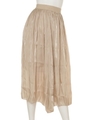 サテンプリーツスカート/ベージュ