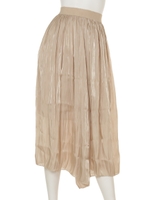 サテンプリーツスカート/ベージュ