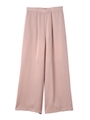 サテンワイドシルエットパンツ/ピンクベージュ
