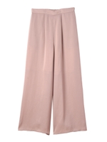 サテンワイドシルエットパンツ/ピンクベージュ