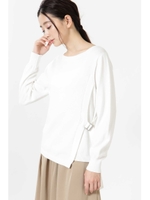 シルケットコットンアシンメトリーニット/ホワイト(030)