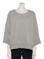 ジャージバイカラー異素材切替プルオーバー/グレー