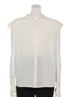 ジョーゼットギャザーブラウス/アイボリー