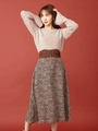 スウェードベルトフレアスカート/ヒョウ