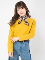 スカーフ付きトップス/イエロー