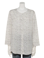 スクエアドットプリントブラウス/オフ