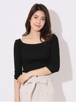 スクエアリブニット/ブラック