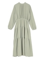 スタンドネックティアードワンピース/ライトグリーン