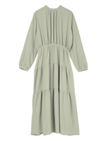 スタンドネックティアードワンピース/ライトグリーン