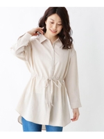 ストライプドロストチュニック/ベージュ(252)