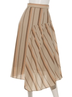 ストライプヘムキリカエスカート/ベージュ