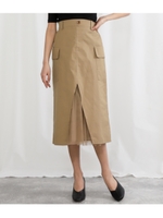 センターチュールデザインナロースカー/ベージュ(005)