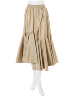 タフタイレヘムフレアスカート/ベージュ
