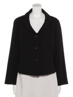 ダブルクレープ３つ釦ジャケット/黒