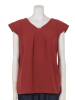 ダブルクロスブラウス/ブラウン