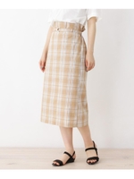 チェック柄　タイトスカート/ライトベージュ(251)