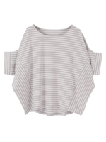 デザイン切替カットソーTシャツ/ライトグレー/ホワイト