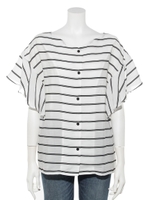 ドビーボーダーブラウス/ボーダー オフホワイト