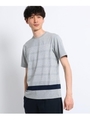 ドライタッチコットン　スコアボーダーTシャツ/グレー(312)
