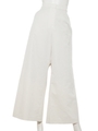 ナチュラルギャバ・セミワイドパンツ・ホワイト/オフ