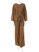 ハイゲージウエストマークニットアップ/ブラウン