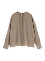 ハイネックバックリボンブラウス/モカ