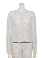 ハシゴレースニットカーデガン/ホワイト