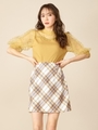 バイアスチェック柄スカート/イエロー