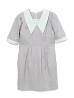 バイカラーチェックワンピース/ミント