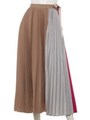 バイカラープリーツスカート/ベージュ