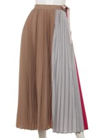 バイカラープリーツスカート/ベージュ