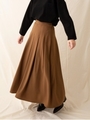 バックサテンタックスカート/ブラウン