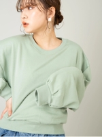 バックシャン裏毛プルオーバー/ライトグリーン