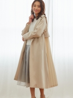 バックプリーツフードコート/ベージュ