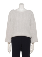 バックリボンフワフワニット/グレー