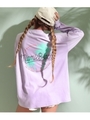 パームツリーポケットロングTシャツ/ラベンダー(023)